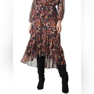 Misa Los Angeles Floral Midi Skirt - Multicolor